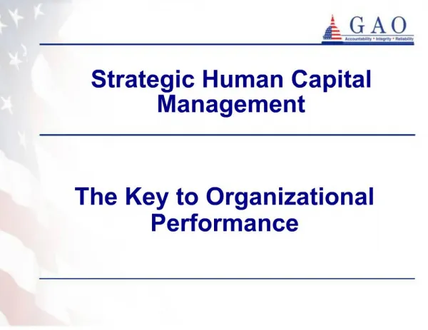 Strategic Human Capital Management