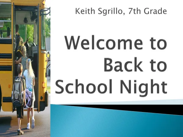 Welcome to Back to School Night