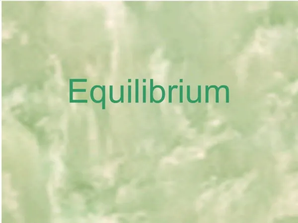 Equilibrium