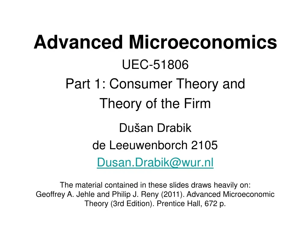 advanced microeconomics