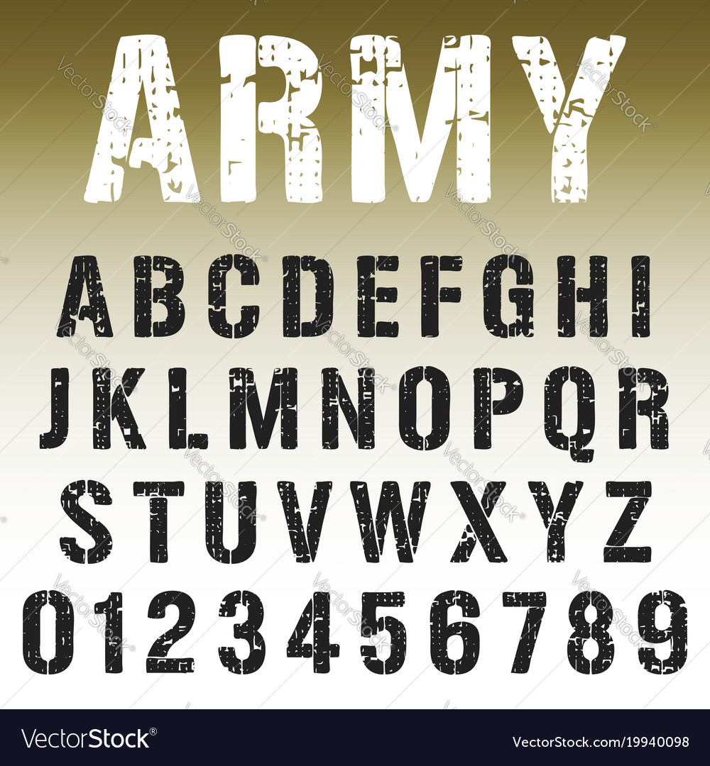 Army Font And Joker Font In One Font Open Type Font + Letters And 043