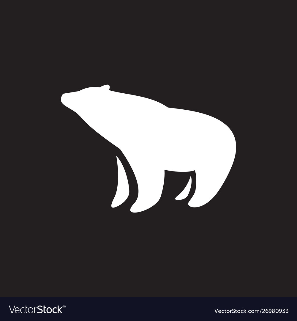 Black and white simple bear logo design Royalty Free Vector