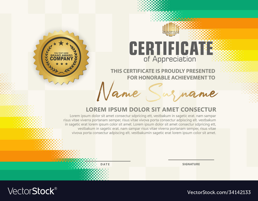 Modern certificate template background Royalty Free Vector