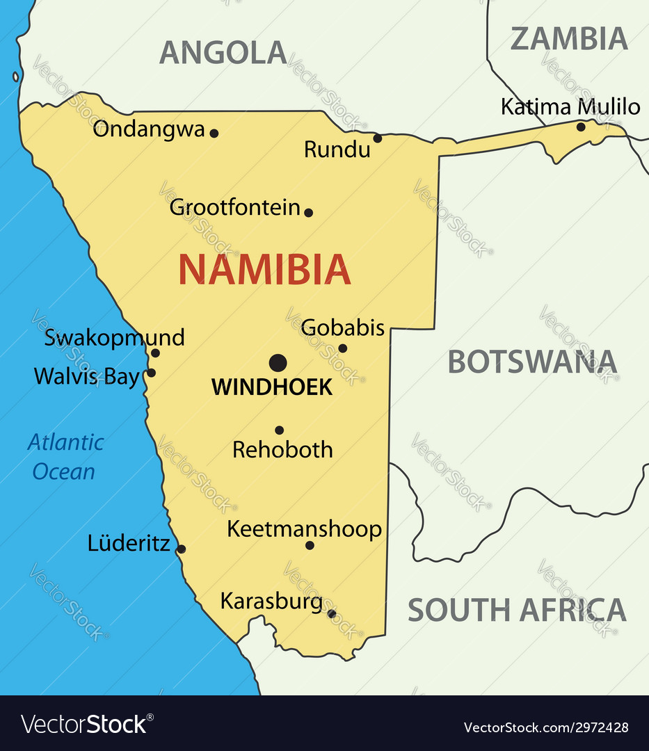 Namibia Regions Map Grey Royalty Free Vector Image | My XXX Hot Girl