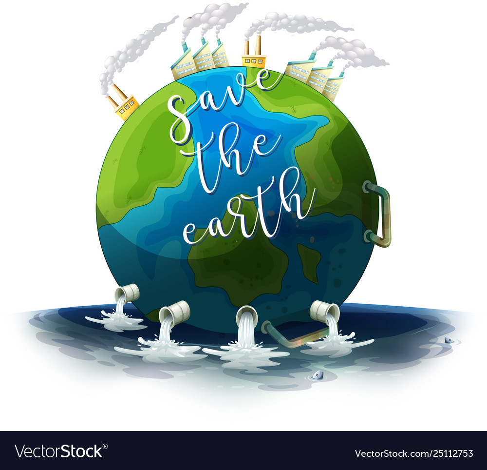 Save earth poster Royalty Free Vector Image - VectorStock