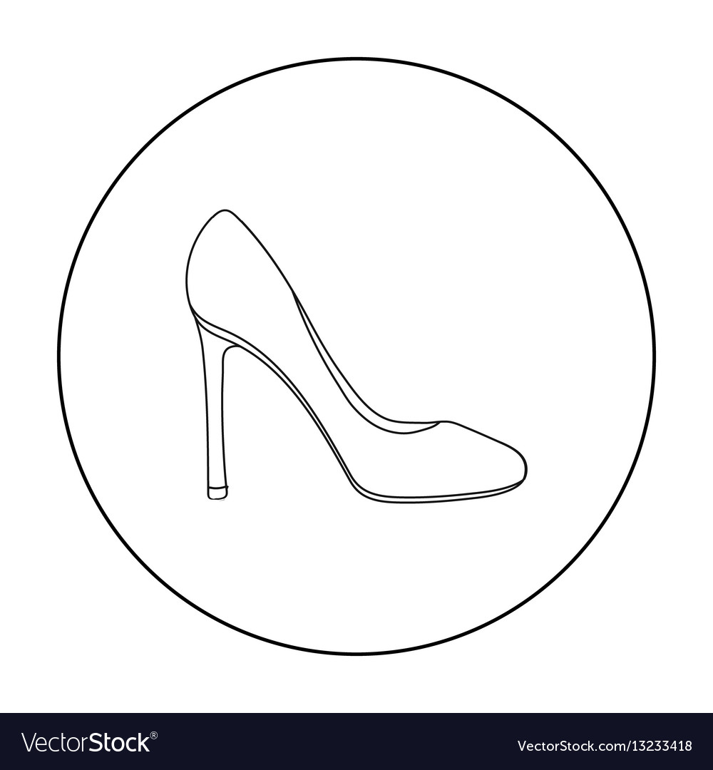 Stiletto icon in outline style isolated on white Vector Image