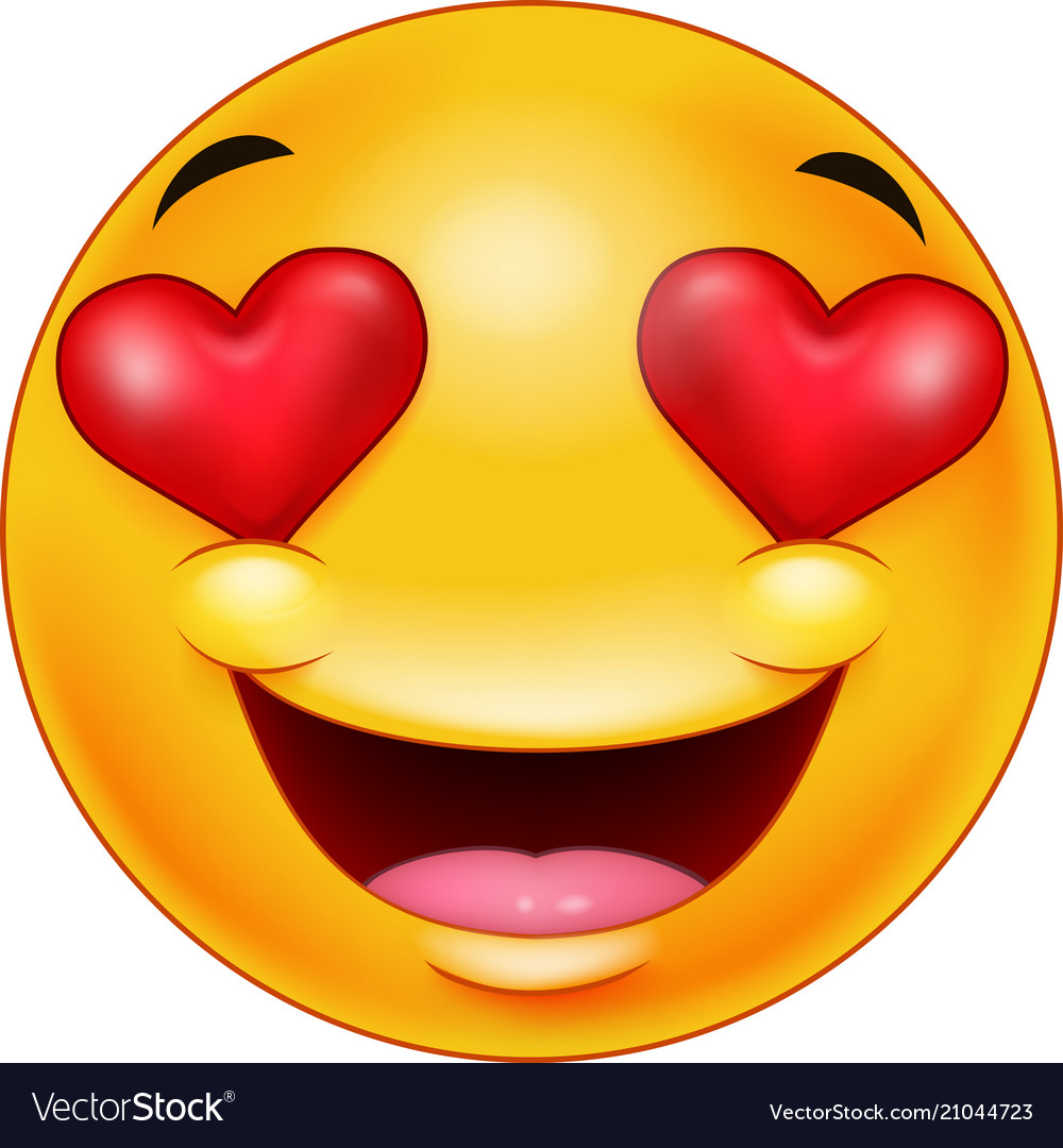 Smiley emoticon feeling in love Royalty Free Vector Image