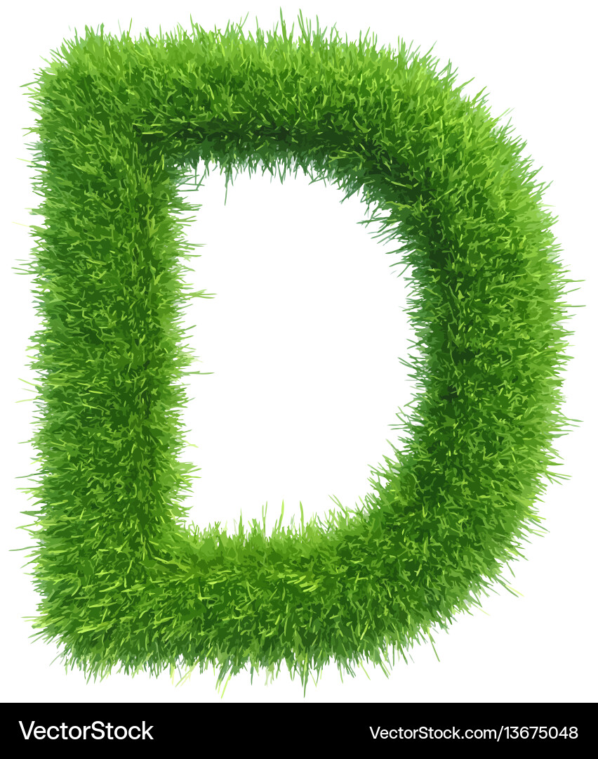 Capital letter d from grass on white Royalty Free Vector