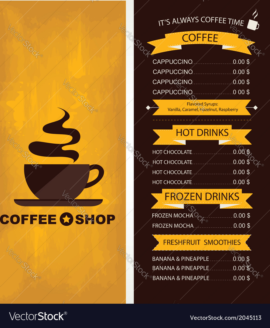 Coffee House Menu Ideas