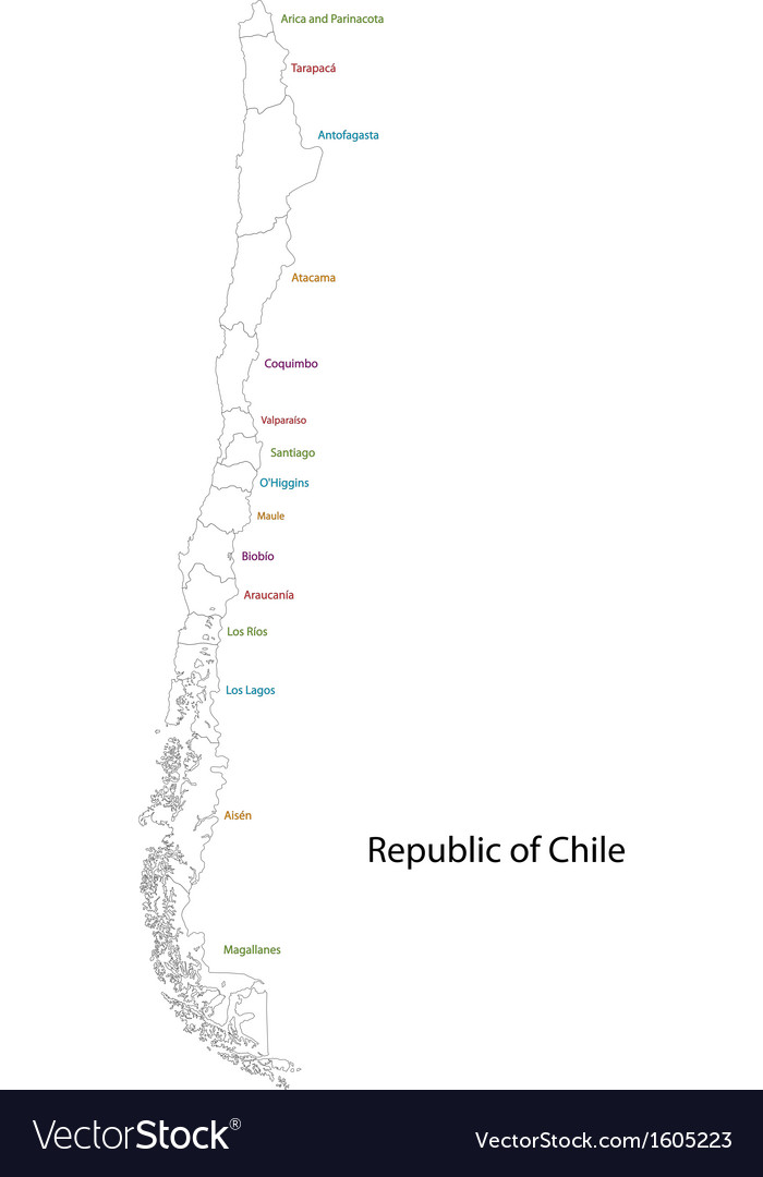 Chile map Royalty Free Vector Image - VectorStock