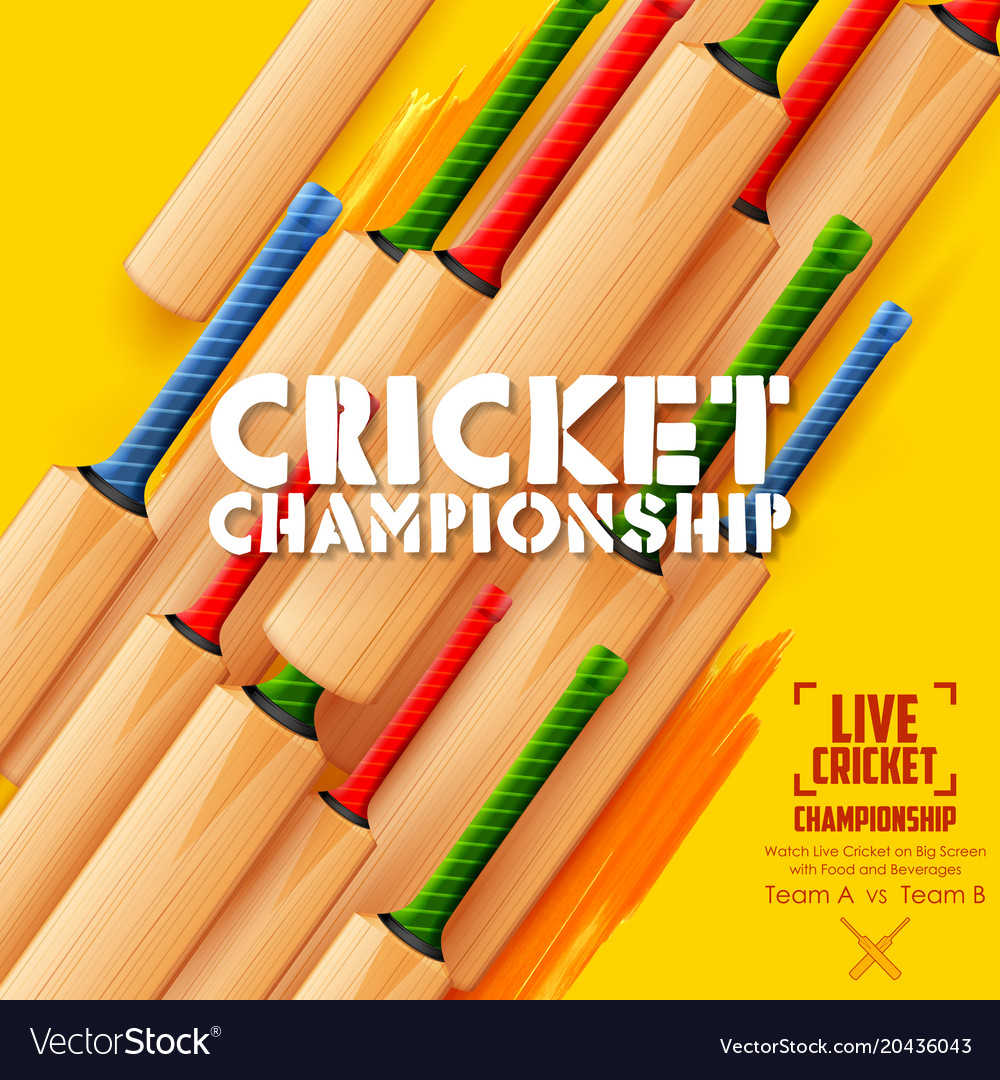 Cricket bat on sports background Royalty Free Vector Image