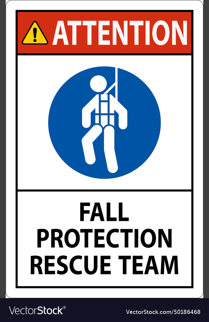 Hard hat decals attention fall protection rescue Vector Image