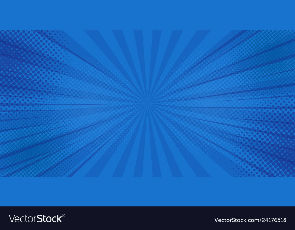 Comics rays background with halftones summer Vector Image