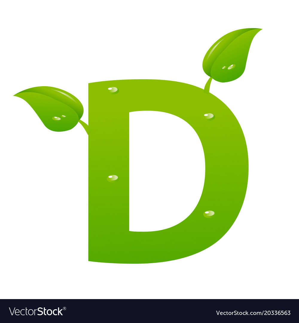 Green eco letter d Royalty Free Vector Image - VectorStock