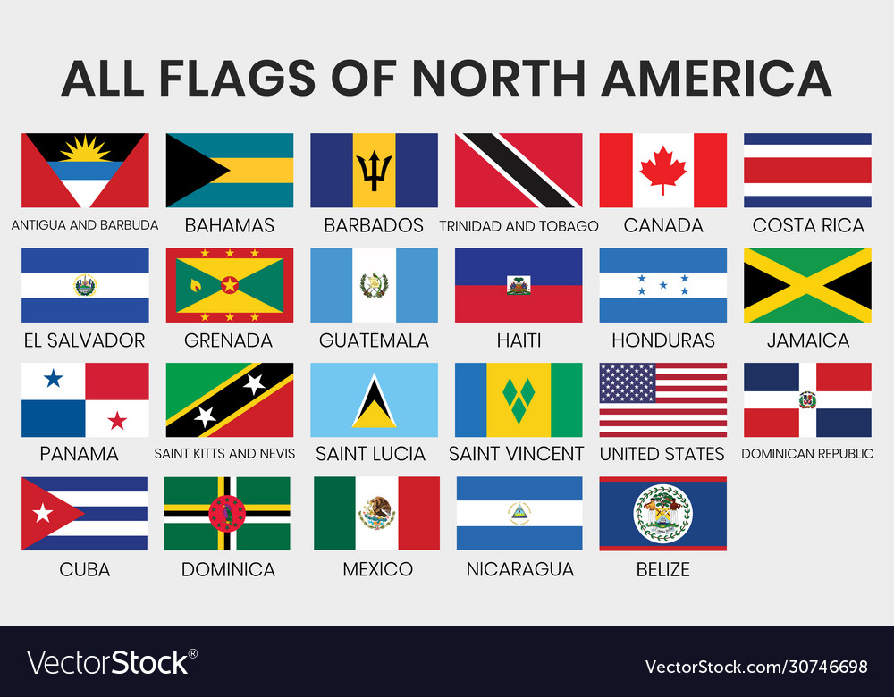 North American Flags With Names