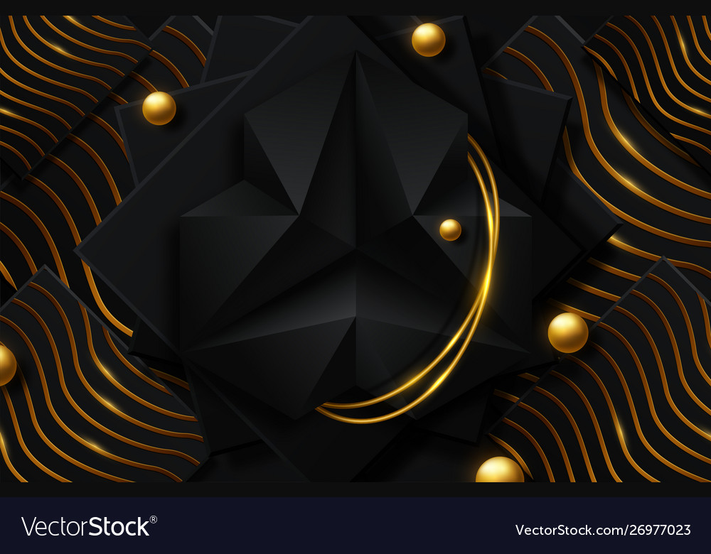 Abstract black and gold background Royalty Free Vector Image