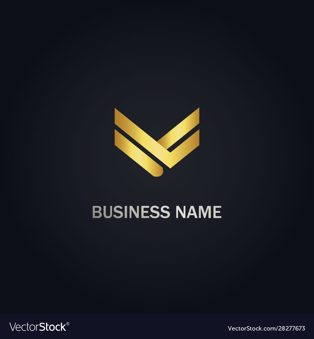 V company business logo Royalty Free Vector Image