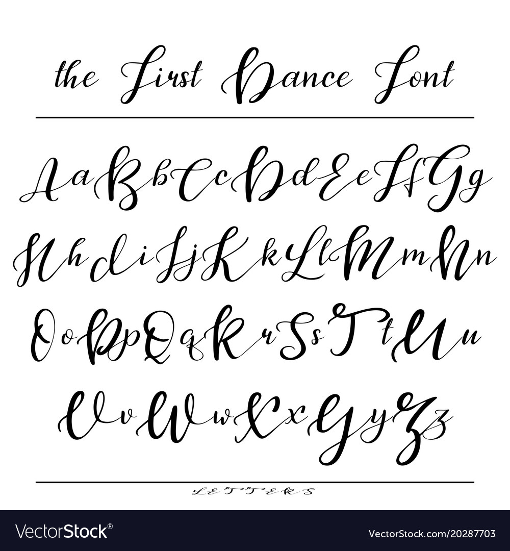 Cursive Calligraphy Fonts Alphabet