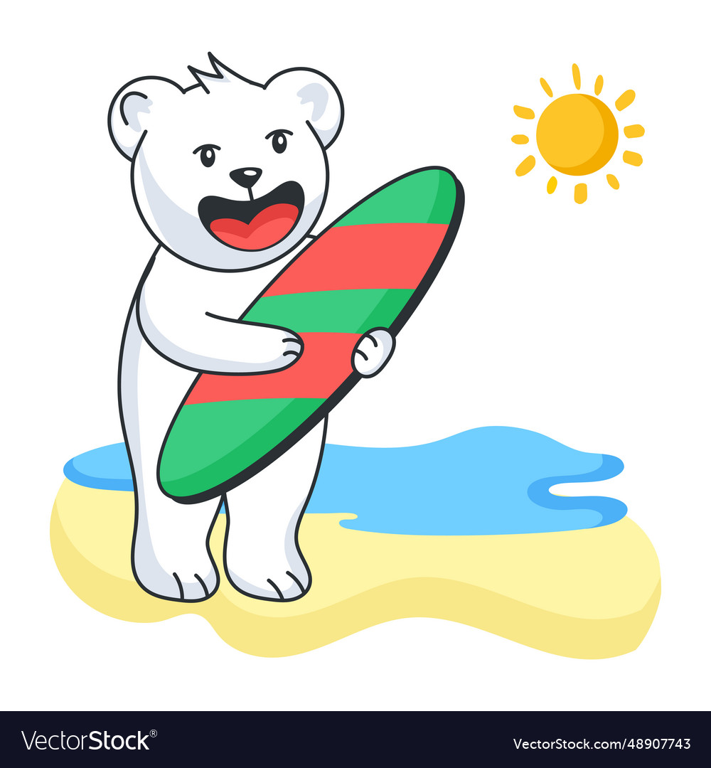 Beach surfing Royalty Free Vector Image - VectorStock