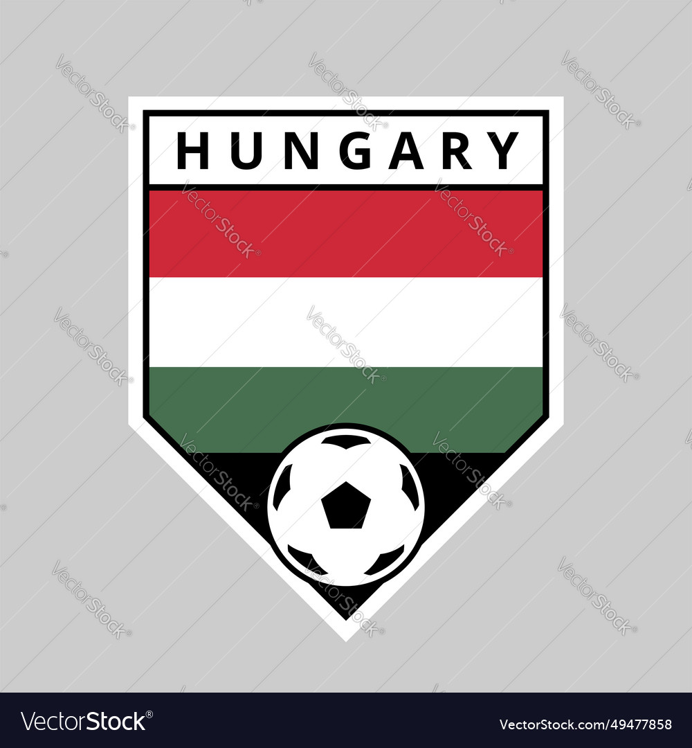 Angled shield football team badge of hungary Vector Image