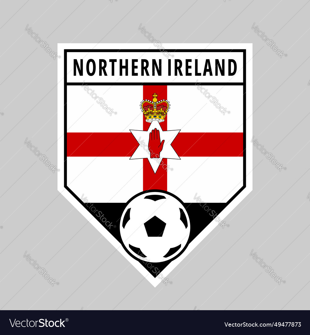 Angled shield football team badge of northern Vector Image