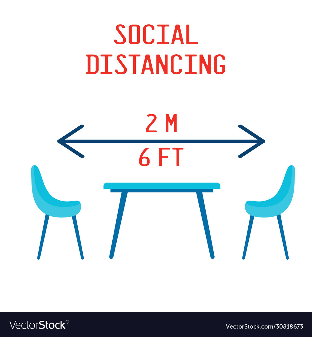 Two chairs and table on minimum distantion Vector Image