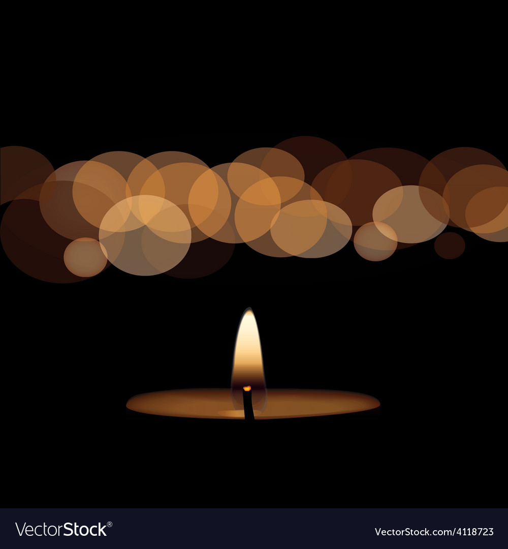 Yellow candle on black background Royalty Free Vector Image