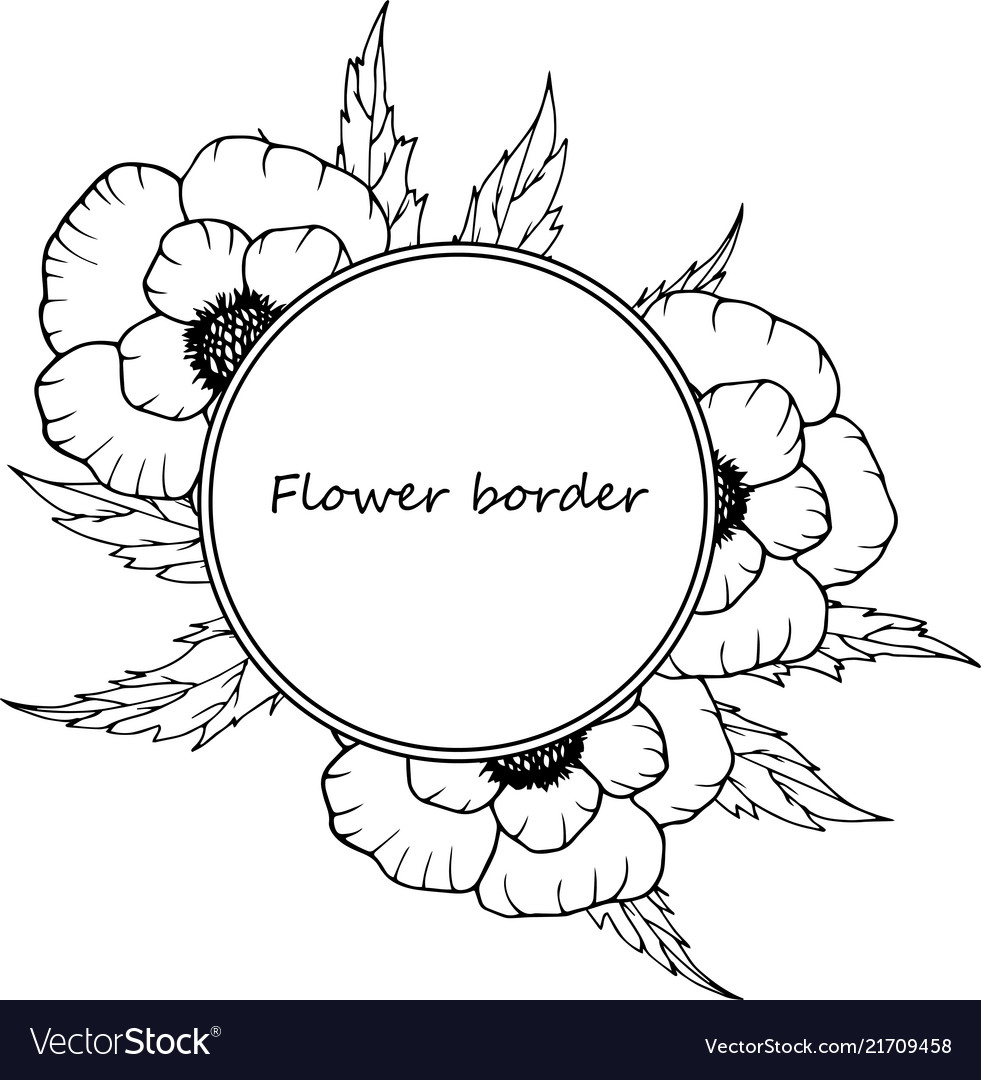 Flower drawing frame Royalty Free Vector Image