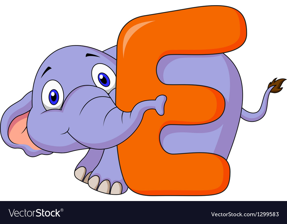 Letter E Is For Elephant Cartoon Alphabet Vector Image | My XXX Hot Girl