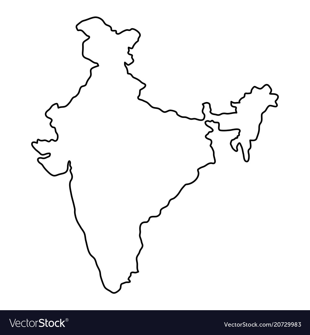 India Outline Map For Print