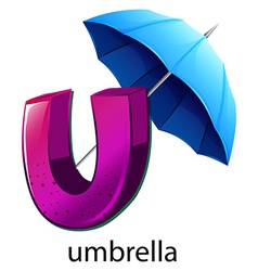 Letter u for umbrella Royalty Free Vector Image