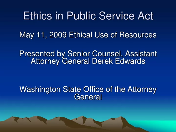 ethics in public service act