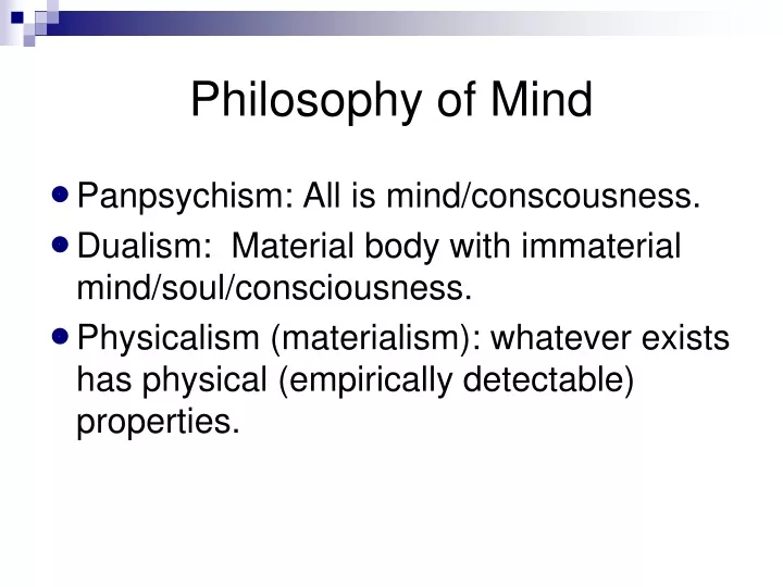 philosophy of mind