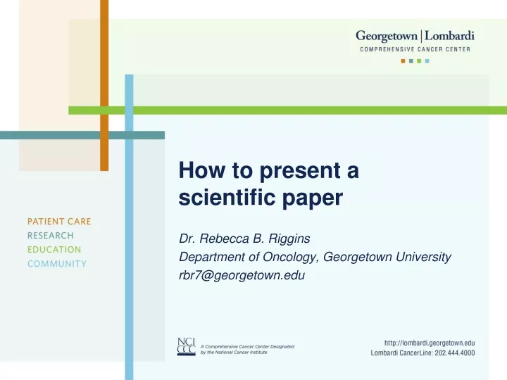 how to present a scientific paper