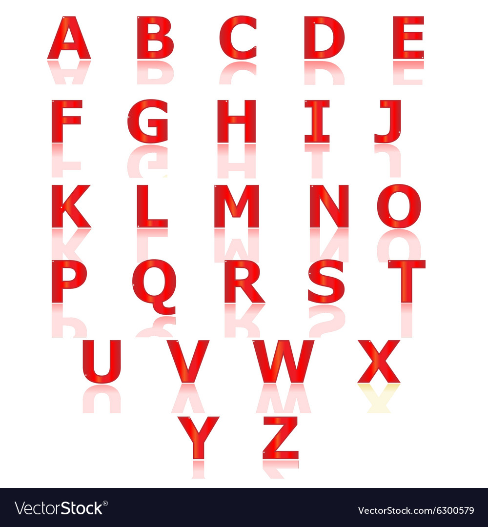 Red alphabet set a to z Royalty Free Vector Image