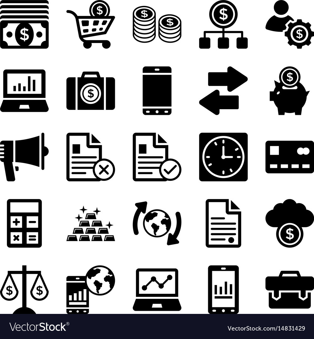 Banking and finance line icons 10 Royalty Free Vector Image