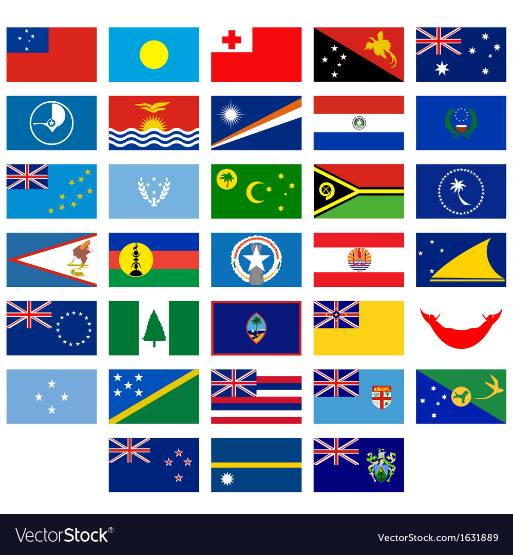 Flags australia and oceania Royalty Free Vector Image