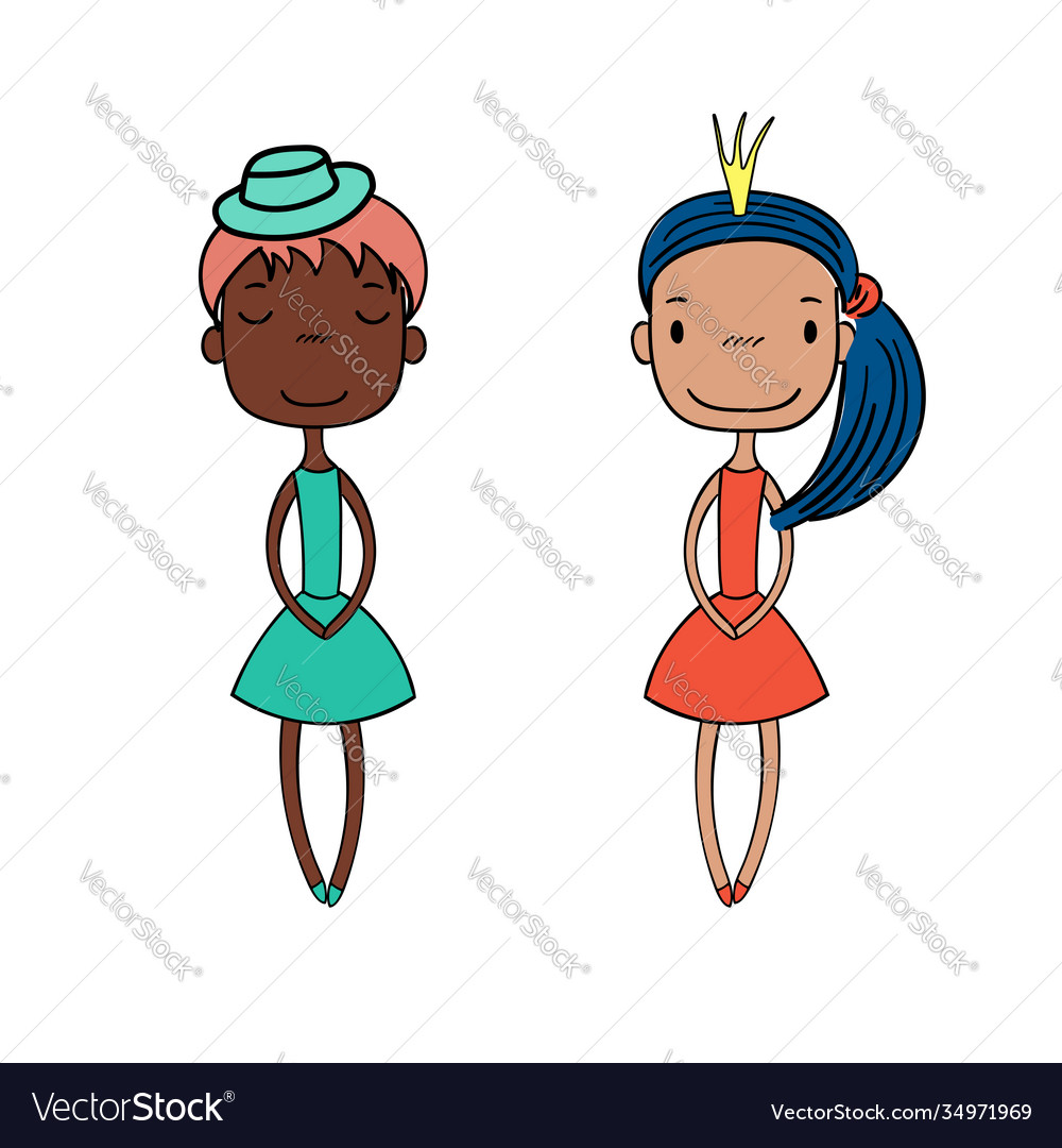 Cute fashion girls Royalty Free Vector Image - VectorStock