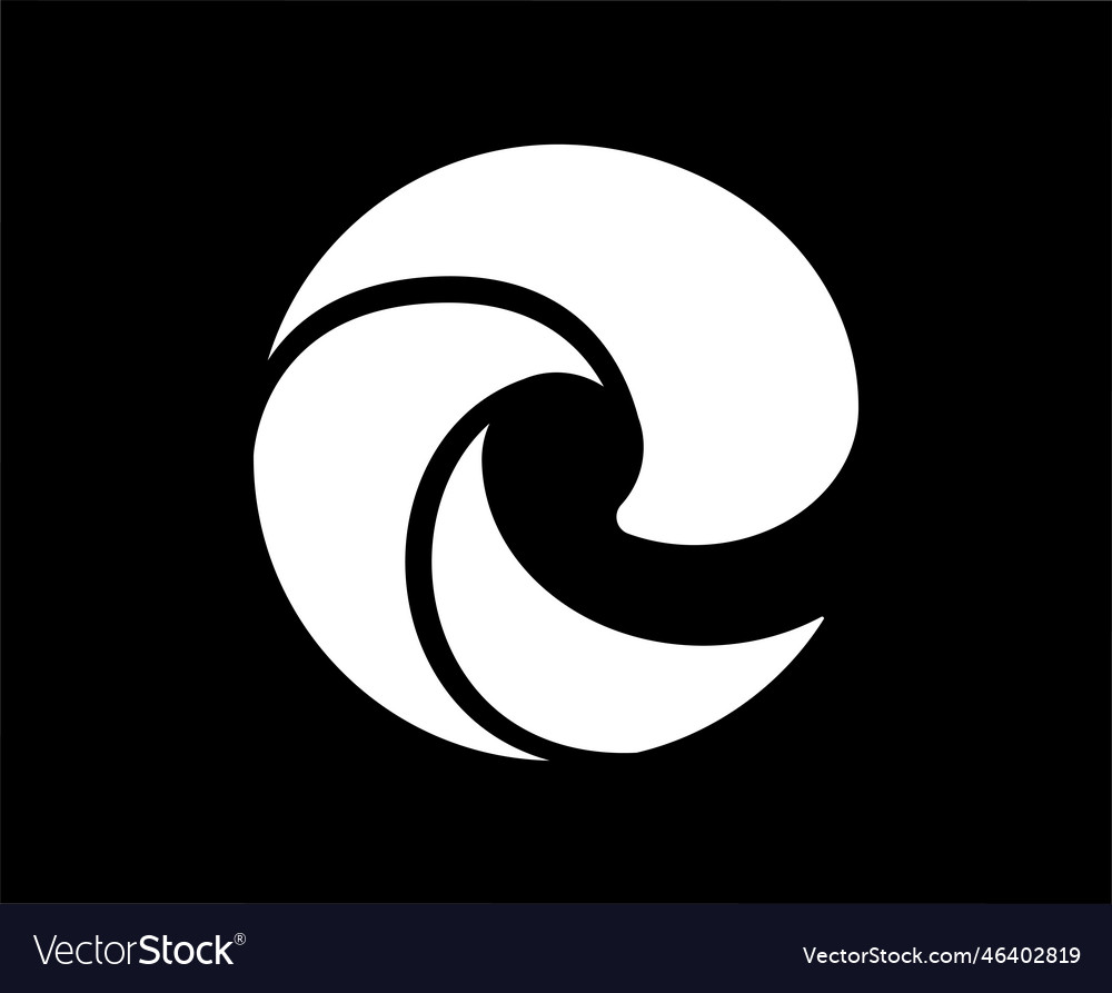 Microsoft edge browser brand logo symbol white Vector Image