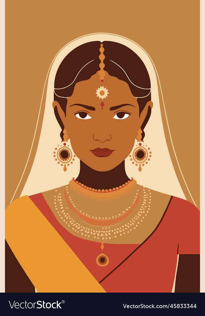 Indian woman in traditional clothing Royalty Free Vector