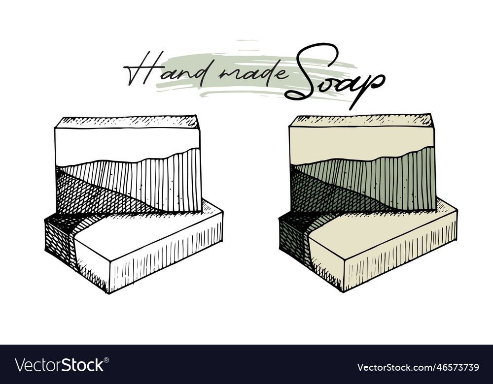 Craft soap bars hand made home Royalty Free Vector Image