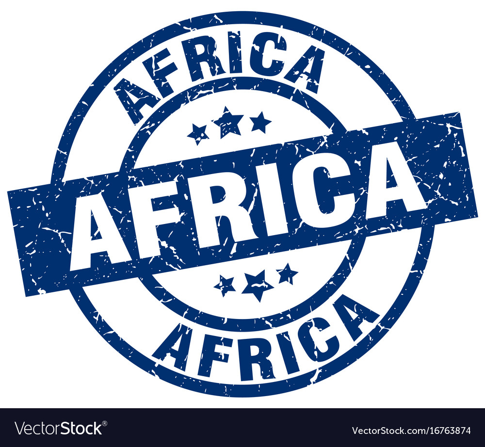 Africa blue round grunge stamp Royalty Free Vector Image