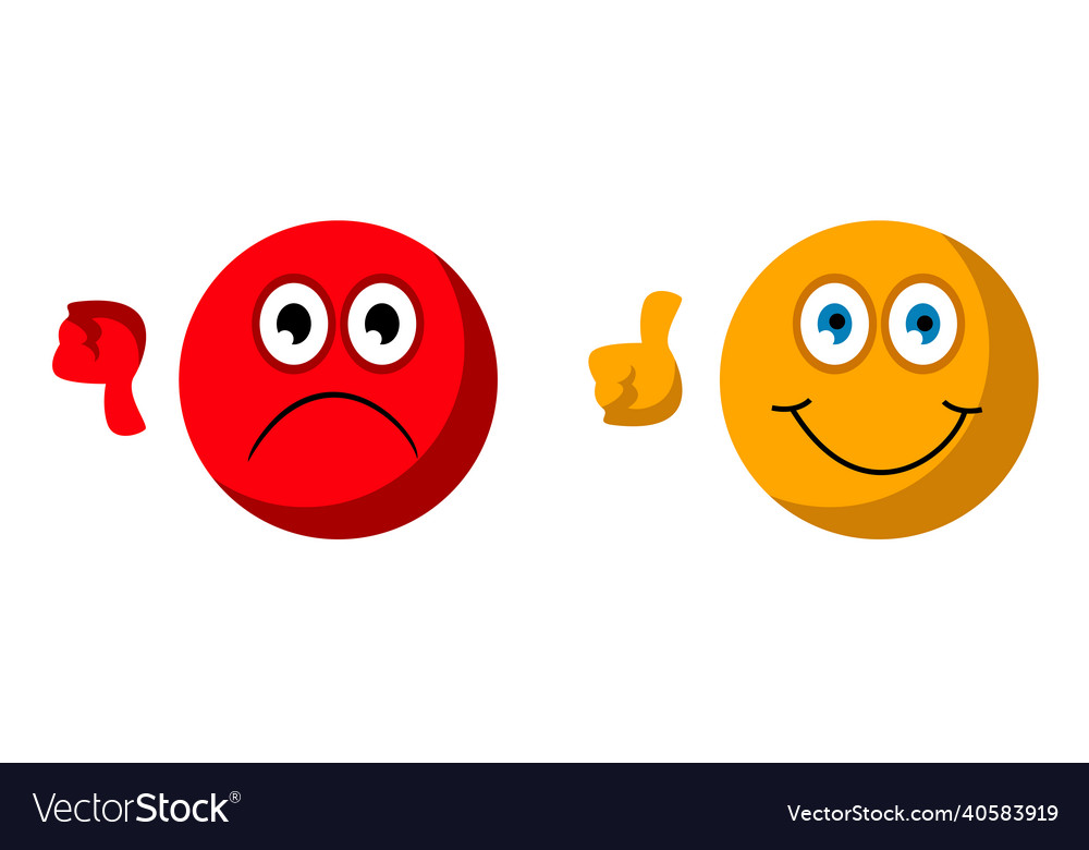 A set of emoticons like and dislike Royalty Free Vector