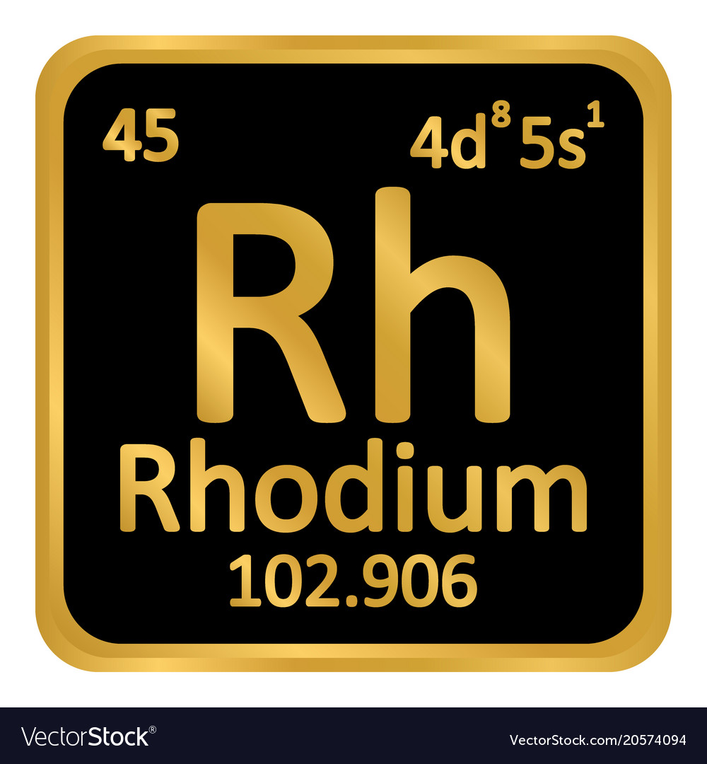 Periodic table element rhodium icon Royalty Free Vector