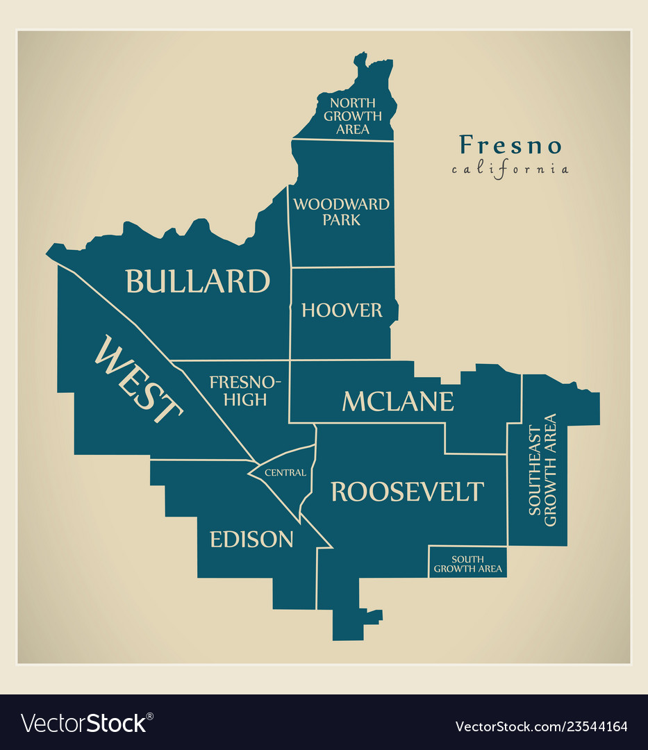 Modern city map - fresno california Royalty Free Vector