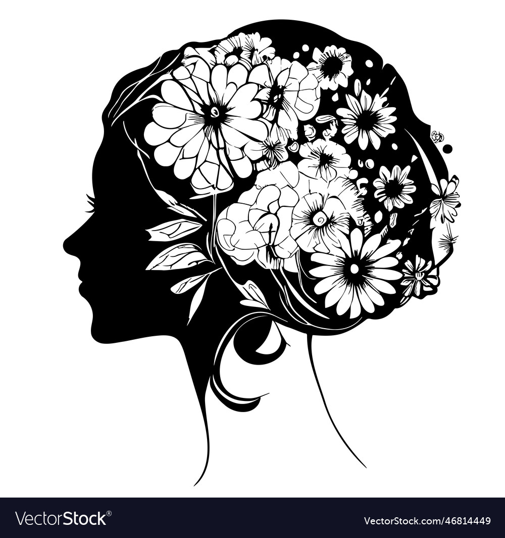 Flower Girl Silhouette Vector