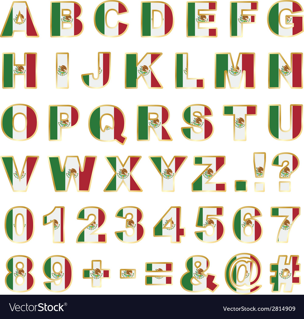 Mexico alphabet Royalty Free Vector Image - VectorStock