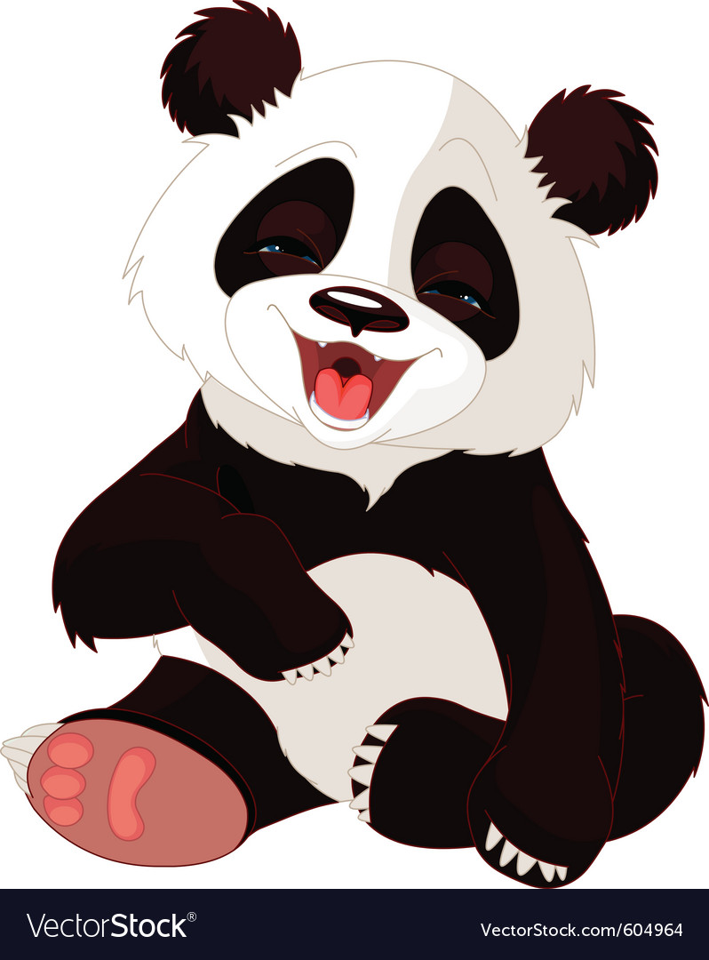 Cute baby panda Royalty Free Vector Image - VectorStock