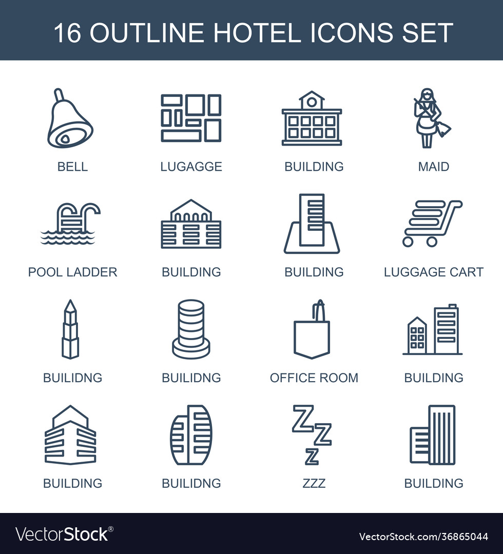 16 hotel icons