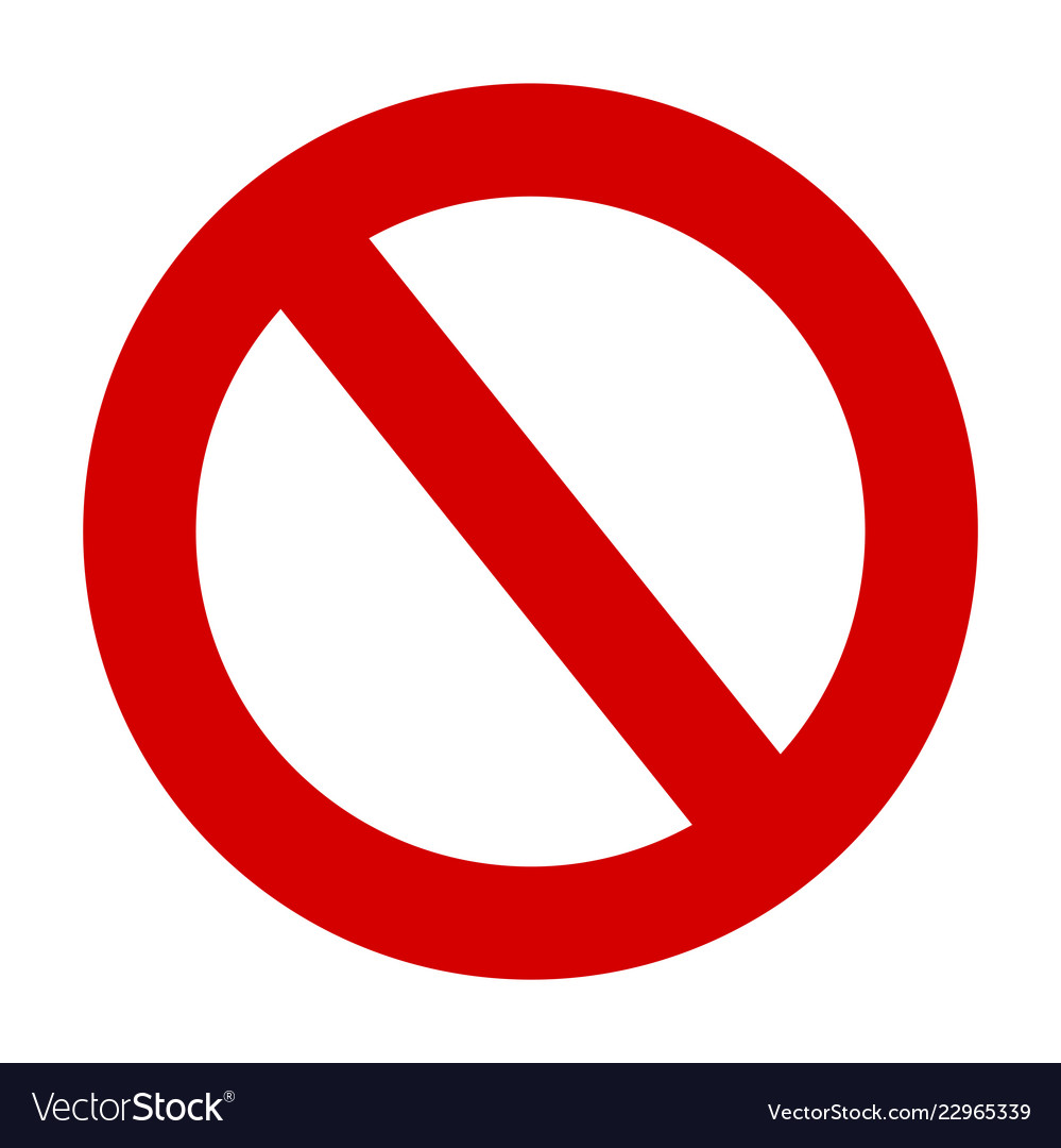 Stop sign no entry warning red circle icon Vector Image